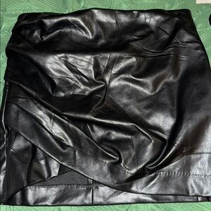 Black Faux Leather Skirt H&M